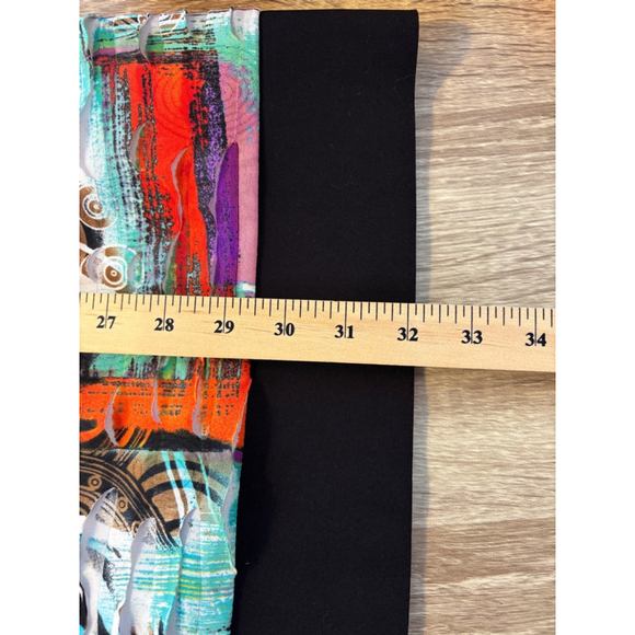 Joseph Ribkoff Dress Ruffle Abstract Midi Size 8 - Picture 5 of 7